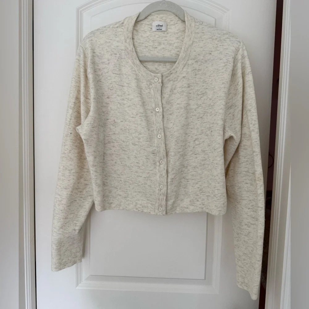 Aritzia Sicily Cardigan size large heather birch - Picture 2 of 5